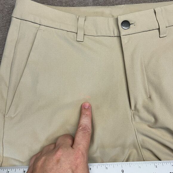 Lululemon Commission Pants Slim Men's 31 Tan ABC Tech Hemmed 26.5" Inseam - Picture 11 of 15